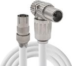 Coaxkabel TV 1.5 meter - Rechte Female haakse Male - Wit, Ophalen of Verzenden, Nieuw, Minder dan 2 meter, Coaxiale kabel
