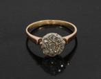 Roos diamanten rozet 14k gouden antieke dames ring fraai, Sieraden, Tassen en Uiterlijk, Antieke sieraden, Ophalen of Verzenden