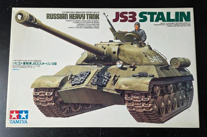Tamiya  JS3 Stalin Russian Heavy Tank 1:35, Hobby en Vrije tijd, Modelbouw | Auto's en Voertuigen, Zo goed als nieuw, Tank, 1:32 tot 1:50