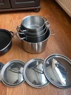 Bk pannen set + braadslee, Huis en Inrichting, Keuken | Potten en Pannen, Ophalen, Zo goed als nieuw, Rvs, Pannenset