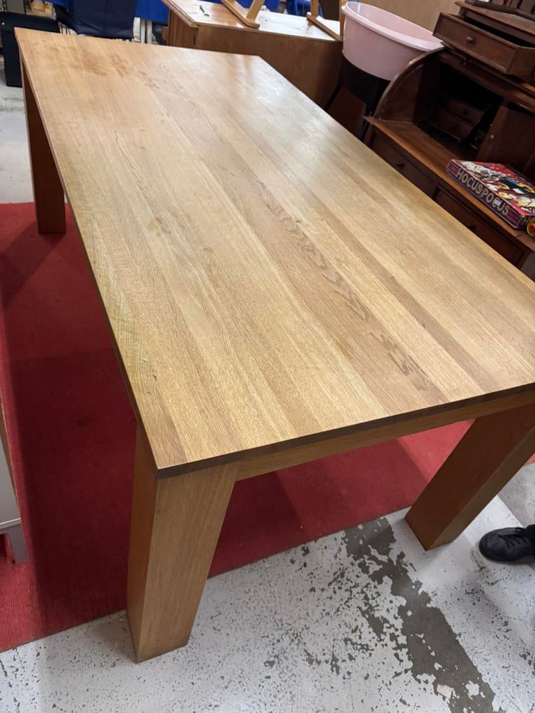 Prachtige massief  eiken houten tafel 100 x 200 cm, Ophalen, Tafel, ., Hout