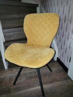Leuke okergele fluweelachtige stoel, eetkamerstoel, fauteuil, Huis en Inrichting, Ophalen, Zo goed als nieuw, Eén