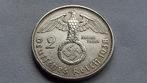 WO2 2 Reichsmark 1938A zilver nazi duitsland 2, Postzegels en Munten, Munten | Europa | Niet-Euromunten, Ophalen of Verzenden