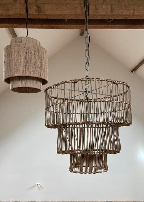 Rieten hanglamp | Bohemian hanglamp, Huis en Inrichting, Lampen | Hanglampen, Nieuw, Minder dan 50 cm, Overige materialen, Ophalen of Verzenden