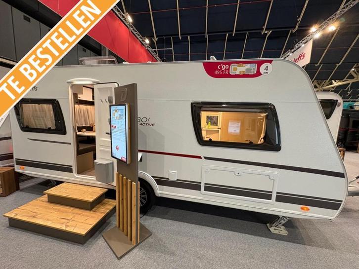 Dethleffs C'Go 495 FR Active, Caravans en Kamperen, Caravans, Bedrijf, tot en met 4, 1000 - 1250 kg, Rondzit, Dethleffs, Frans bed