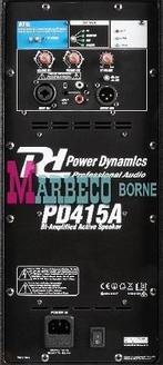 Actieve Luidspreker 15" speaker, Bluetooth, Bi-ampl, PD415A, Overige merken, Info@marbeco.nl, 120 watt of meer, Front, Rear of Stereo speakers