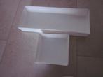 Lade indeling bakjes, 2 stuks, wit, 38x15 en 15x15 cm, Ophalen of Verzenden, Gebruikt