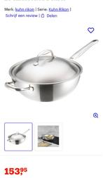 Kuhn rikon wokpan met deksel, Huis en Inrichting, Keuken | Potten en Pannen, Keramische plaat, Nieuw, Rvs, Wok