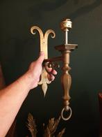 Vintage wandlamp, Ophalen, Koper of Brons