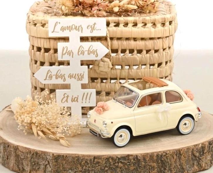 Fiat 500 L 1968 Ivory Wedding Gift, Norev - 1:18, Hobby en Vrije tijd, Modelauto's | 1:18, Nieuw, Auto, Norev, Ophalen of Verzenden