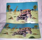 2 zeer zeldzame grote placemats Kuifje in Afrika. 44x30cm., Ophalen of Verzenden, Kuifje, Zo goed als nieuw, Gebruiksvoorwerp