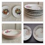 Brocante ontbijt- dessertbordjes / diepe- en dinerborden, Antiek en Kunst, Ophalen of Verzenden