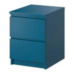 Gezocht 2 nachtkastjes malm ikea turquoise, Ophalen, Gebruikt, 1 of 2 laden, Minder dan 100 cm