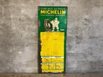 Blikken bandentabel Michelin tractoren uit Frankrijk 1965, Ophalen of Verzenden, Gebruikt, Reclamebord