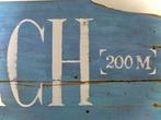 Handgeschilderd houten tekstbord / Beach / zee / strand, Nieuw, DeKameraadschap, Dj.kammeraat@telfort.nl, Bergenhuizen 6