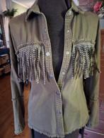 Blouse maat s groen franjes, Ophalen of Verzenden, Zo goed als nieuw, Maat 38/40 (M), Groen