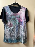 Maat M Tshirt blauw met paars print, Maat 38/40 (M), Charles Vogele, Blauw, Ophalen of Verzenden