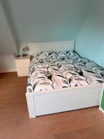 Tweepersoons 1.40m, Ophalen, Gebruikt, Wit, Tweepersoons