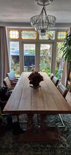Stoere tafel! 3 meter lang, Huis en Inrichting, Tafels | Eettafels, Ophalen, Gebruikt, 100 tot 150 cm, 200 cm of meer