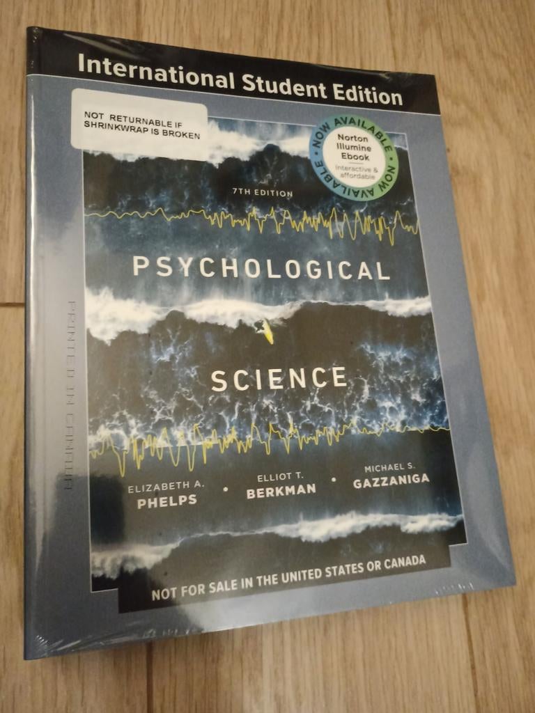 Psychological Science studieboek ongebruikt, Ophalen of Verzenden, Nieuw, E. A. Phelps, E. T. Berkman, M. S. Gazzaniga
