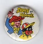 BUTTON SJORS EN SJIMMIE STRIP (A2)  KIJK OOK EENS NAAR MIJN, Verzamelen, Speldjes, Pins en Buttons, Verzenden, Gebruikt, Overige onderwerpen