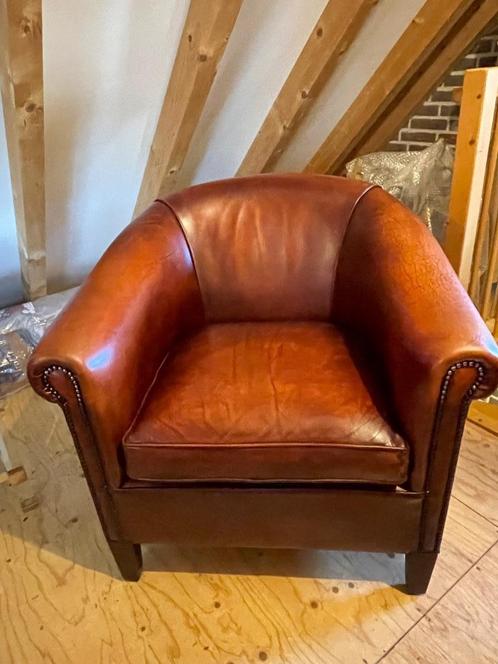 Engelse leren Club fauteuil, Huis en Inrichting, Fauteuils, Gebruikt, Leer, 75 tot 100 cm, Minder dan 75 cm, Ophalen