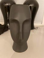 Zwart vaas in de vorm van een gezicht, Steen, Zwart, Ophalen of Verzenden, Zo goed als nieuw