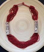 Mooie Vintage Yak Bone ketting met Bloedkoraal kralen - Jak, Sieraden, Tassen en Uiterlijk, Antieke sieraden, Verzenden, Overige materialen