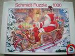 SCHMIDT Puzzel 1000 stukjes. Kerstslee., Ophalen of Verzenden, 500 t/m 1500 stukjes, Zo goed als nieuw, Legpuzzel