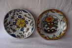 Antieke Delft Porceleyne Klaauw polychroom borden c 1900, Ophalen of Verzenden