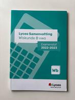 Lyceo Samenvatting Wiskunde B vwo Examenstof 2022-2023, Ophalen of Verzenden, Beta, Zo goed als nieuw