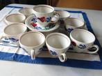 Boerenbont kopjes met schotels, Ophalen of Verzenden, Zo goed als nieuw, Kop(pen) en/of Schotel(s), Aardewerk
