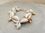 Armband, schelpen met bedels, Sieraden, Tassen en Uiterlijk, Armbanden, Overige materialen, Beige, Nieuw, Ophalen of Verzenden