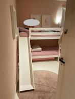 Stapelbed met glijbaan - massief beukenhout, wit, Ophalen of Verzenden, Zo goed als nieuw, 50 tot 100 cm, Minder dan 100 cm