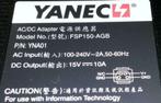 Yanec Toshiba Qosmio G45 G40 G30 G35 15V 10A 150W AC Adapter, Ophalen of Verzenden, Zo goed als nieuw, Toshiba