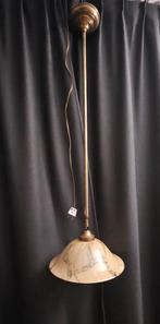 Vintage hanglamp met marmeren kap, Huis en Inrichting, Lampen | Hanglampen, Gebruikt, Vintage, Ophalen of Verzenden, Glas