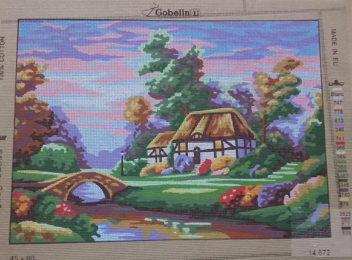 Cado voorbedrukt borduurpakket landschap  872, Hobby en Vrije tijd, Borduren en Borduurmachines, Nieuw, Onderdeel of Toebehoren