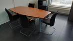 Houten vergadertafel met 6 stoelen, Ophalen, Gebruikt, 100 tot 150 cm, Geenidee@gmail.com
