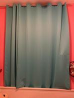 Gordijn blauw & rail 2m breed, Ophalen of Verzenden, Zo goed als nieuw, Blauw, 200 cm of meer