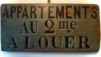 Houten Frans reclamebord / Appartement te Huur / Frankrijk, Ophalen of Verzenden, Zo goed als nieuw