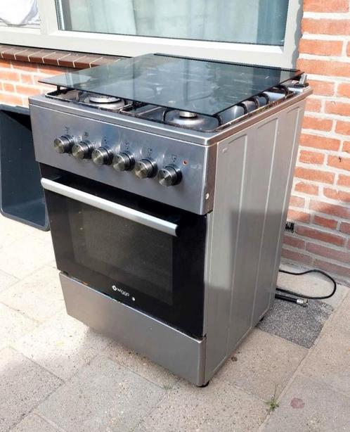 Wiggo gasfornuis oven, Witgoed en Apparatuur, Fornuizen, Zo goed als nieuw, Vrijstaand, Gas, 4 kookzones, 85 tot 90 cm, 60 cm of meer