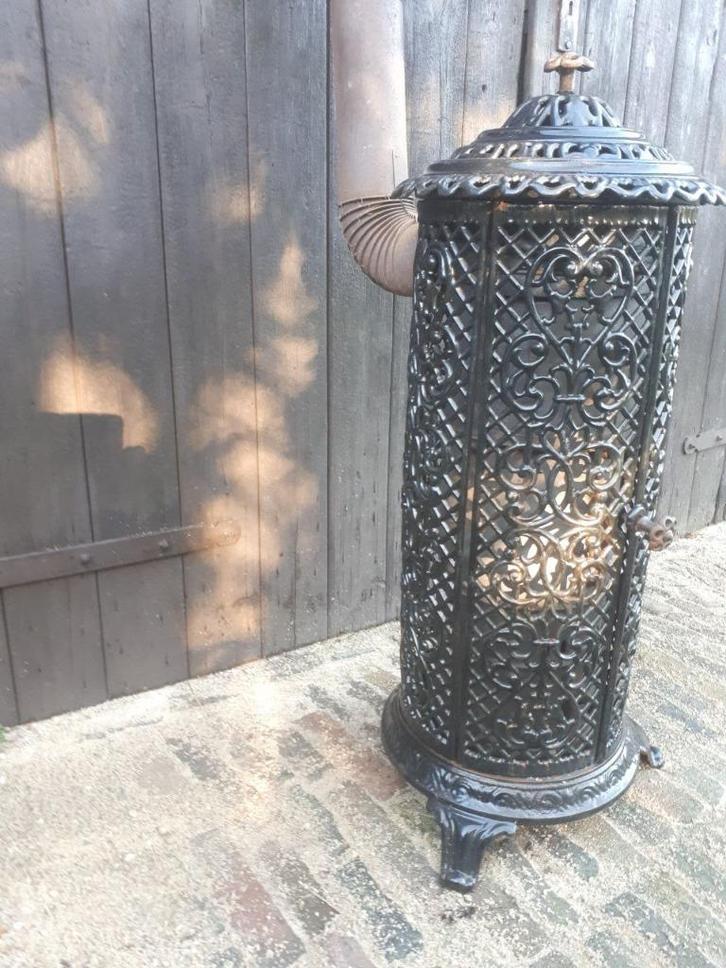 Antiek gietijzeren kacheltje, Huis en Inrichting, Kachels, Gebruikt, Vrijstaand, Houtkachel, Hout, Ophalen