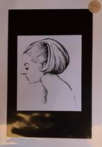 Oostindische inkt tekening vrouw - Atelier Uniek, Ophalen of Verzenden