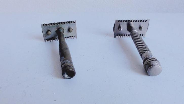 Scheermes, antieke handscheermessen, oa Gillette koper, Antiek en Kunst, Curiosa en Brocante, Ophalen of Verzenden