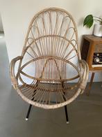 Rotan fauteuil - vintage retro design bamboe, Huis en Inrichting, Fauteuils, Ophalen, Gebruikt, Vintage, 50 tot 75 cm