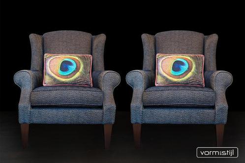 Luxe Engelse oorfauteuils, Huis en Inrichting, Fauteuils, Zo goed als nieuw, Stof, 75 tot 100 cm, 75 tot 100 cm, Ophalen of Verzenden