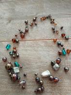 Speelse choker ketting bruin turquoise, Sieraden, Tassen en Uiterlijk, Kettingen, Verzenden, Zo goed als nieuw, Bruin, Steen of Mineraal