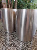 2 RVS WIJNKOELERS CIRCA 19CM HOOG NIEUW, Nieuw, Ophalen of Verzenden, Minder dan 5 flessen, Metaal