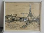 Tekening Sluis brugwachtershuis Hindeloopen CJ Ruiten 25x31, Ophalen of Verzenden