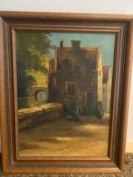 Schilderij van een pittoresk stadsgezicht, Antiek en Kunst, Kunst | Schilderijen | Klassiek, Ophalen of Verzenden